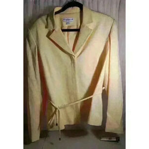 john meyer womens suits Lemon Yellow NWT Size 16 Skirt And Jacket Set Floral Inl